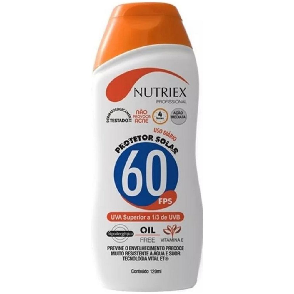 Protetor Solar Fator 60 Nutriex 120 ML