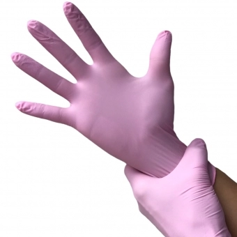Luva Estetica Rosa Nitrilica Sem Pó Caixa com 100 Mãos Talge