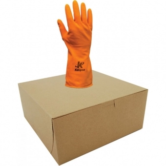Kit com 10 pares de Luvas Látex Orange Kalipso Multiuso