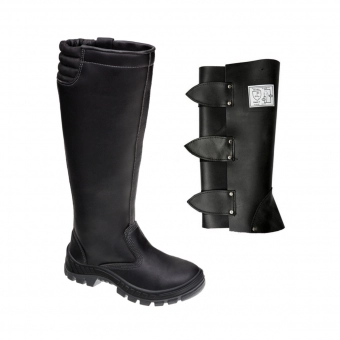 Coturno Resistente a Picadas de Cobra + Perneira de Couro