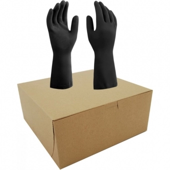 Kit com 10 pares de Luvas de Látex Mucambo Preta