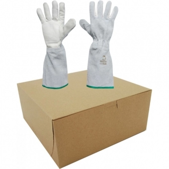 Kit com 10 Pares de Luvas Mista Cano Longo Meleto Palma em Vaqueta