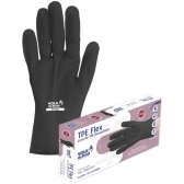 Luva Preta 100 Mãos  Ambidestra Material TPE Flex Sem Pó
