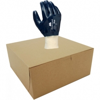 Kit com 12 pares de Luvas Banho Nitrilico Marluvas com Punho de Malha