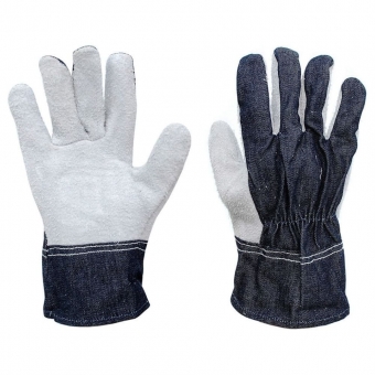 Luva Mista Raspa com Jeans JMarseg Punho e Dorso em Jeans