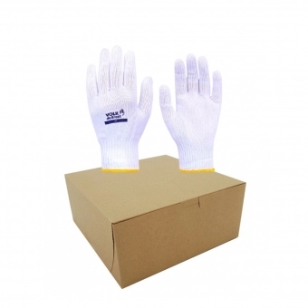 Kit com 12 pares de Luva Helanca Branca Volk