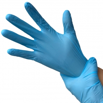 Luva Nitrilica Azul Contra Risco Biologico Caixa 100 Mãos