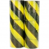Kit com 10 Fita Zebrada Plastcor Amarela e Preta 200 metros