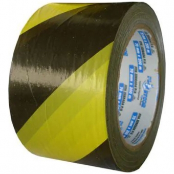 Kit com 10 Fita Zebrada Plastcor Amarela e Preta 200 metros