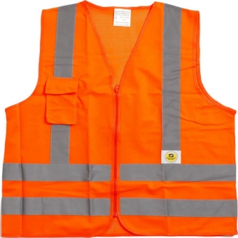 Colete Refletivo Super Safety Laranja com Bolso