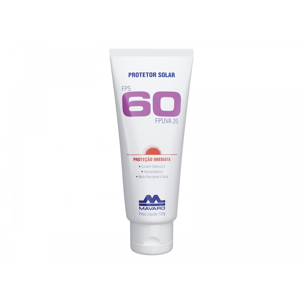Protetor Solar Fator 60 Mavaro 120 gramas