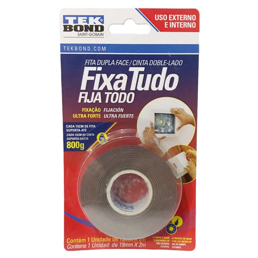 Fita Dupla Face Tekbond Uso Externo e Interno Fixa Tudo
